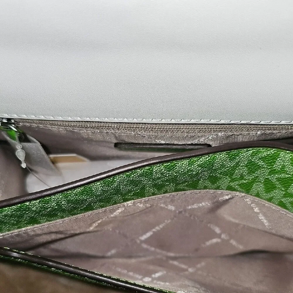 Michael Kors Green and White Crossbody Bag NWT